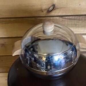 Vintage MCM West Bend Penguin hit and cold server with Wooden Handle